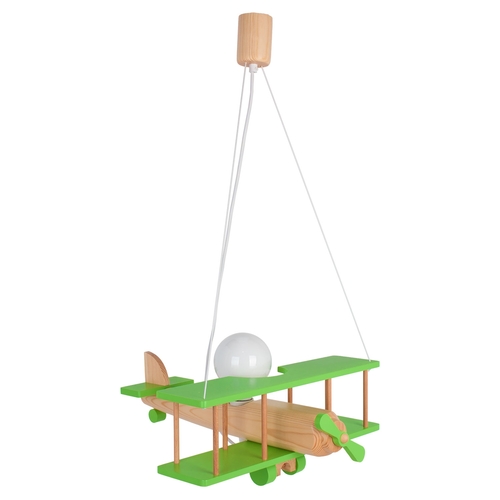 Hanging lamp Plane large green-natural