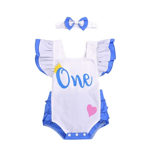 Newborn Baby Girls Boys Bodysuits Headband 2pcs