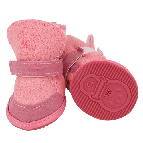 Main 4 Pcs Thick Snow Dog Shoes Warm Footwear Socks image