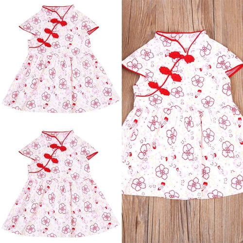2018 Cute Toddler Baby Girls Summer Chinese Dress