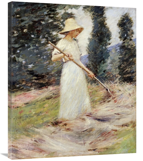 Global Gallery GCS-268478-36-142 36 in. Girl Raking Hay Art Print - Th