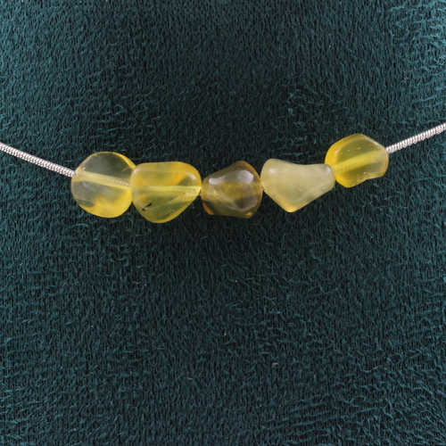 Yellow Opal from Australia 5 beads necklace