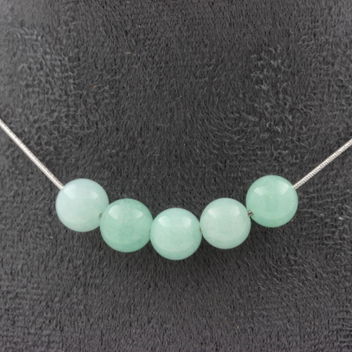 Amazonite 5 beads 8 mm necklace. 