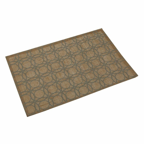 Main Table Mat Versa Grey Circles Rattan (45 x 30 cm) image