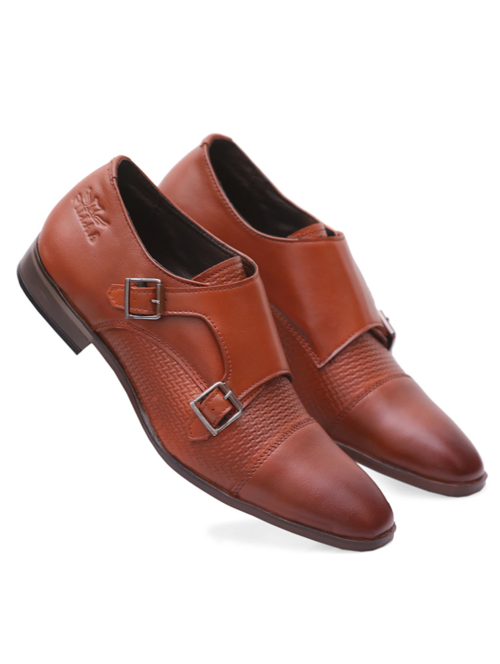 Tan Leather Slip On Monk Straps(Size8)(Colortan)