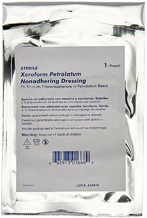 Xeroform Petrolatum Dressings. Box of 6 Impregnated Gauze Dressings 4"