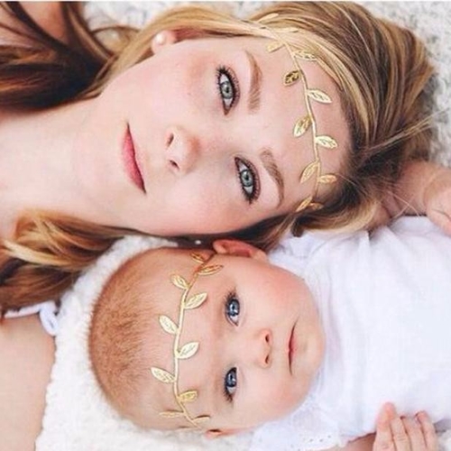 Fashion Mom  And Baby Gilding Elastic Cloth