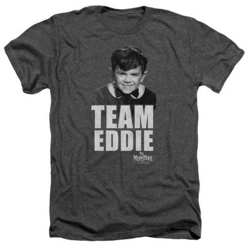 Trevco Munsters-Team Edward Adult Heather Tee, Charcoal - 2X