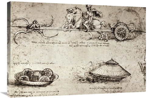 Global Gallery GCS-277247-36-142 36 in. Military Inventions Sketches A