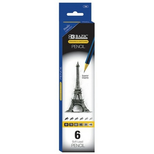 Bazic 744    Drawing & Sketching Pencil Set (6 Assortment) Pack of