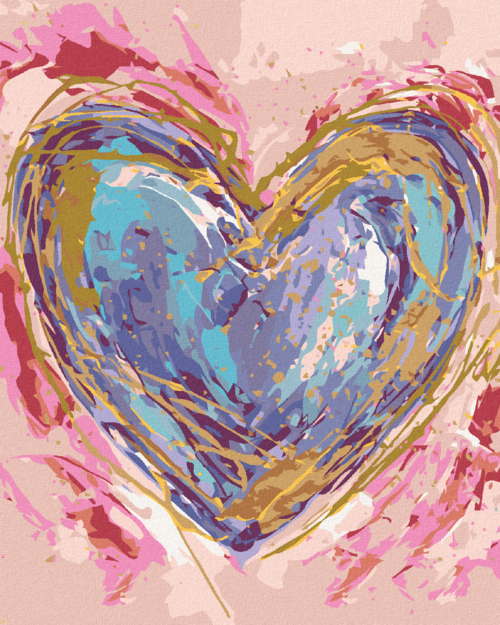 Paint by Numbers - PURPLE HEART ON PINK BACKGROUND (HALEY BUSH)