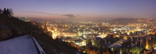 Panoramic Images PPI137976L City lit up at night  Esslingen am Neckar 