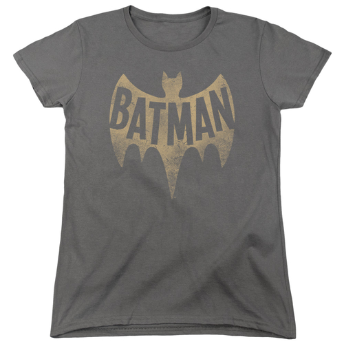 Trevco BMT100-WT-2 Batman Classic TV & Vintage Logo Womens Cotton Shor