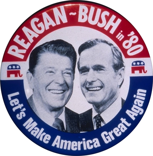 3 Inch Cloth Patch Reagan Bush For President