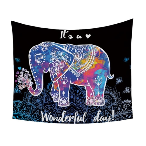 Colorful Elephant Tapestry Boho Printed Wall