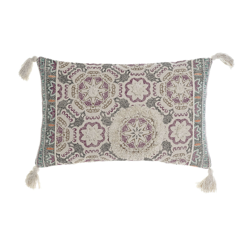 Cushion DKD Home Decor 60 x 5 x 30 cm Beige Maroon Tile Boho