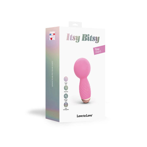 Love to Love Itsy Bitsy Rechargeable Silicone Mini Wand Vibrator Pink