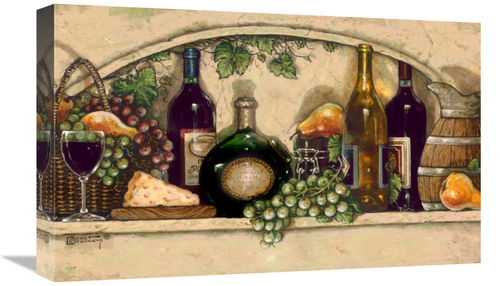Global Gallery GCS-480995-22-142 22 in. Wine, Fruit N Cheese Niche