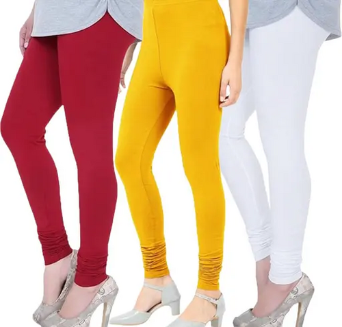 Churidar Leggings for Women | Girls Combo Pack of 3 Multicolor