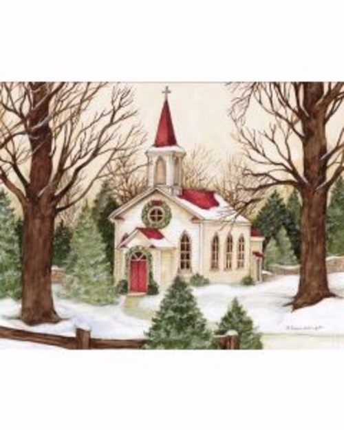 Perfect Timing 142245 Woodland Church Boxed Card - Box of 18