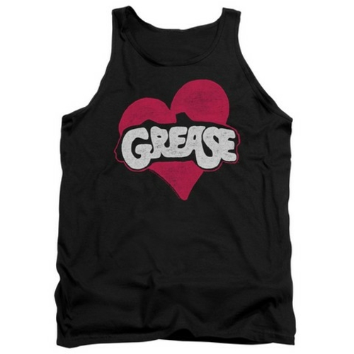 Trevco Grease-Heart Adult Tank Top, Black - Large