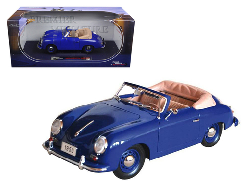 1950 Porsche 356 Convertible Blue 1/18 Diecast Model Car by Signature