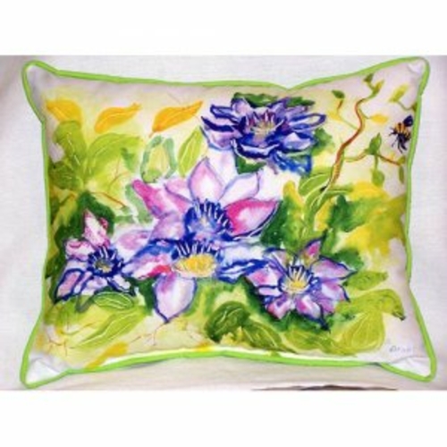 Betsy Drake ZP284 Clematis Indoor & Outdoor Throw Pillow- 20 x 24 in.