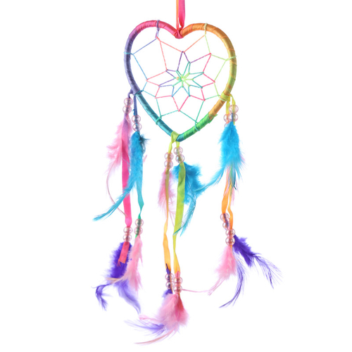 Decorative Heart Shaped Rainbow Dreamcatcher