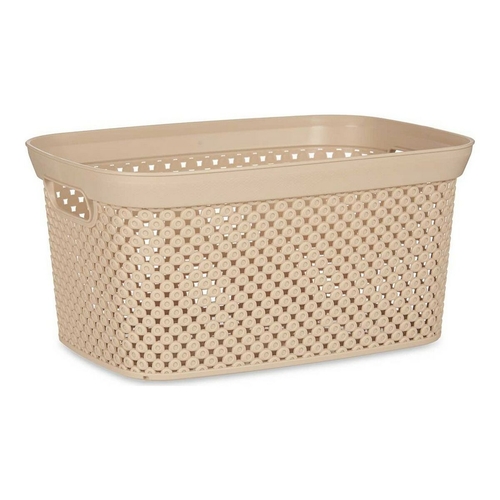 Basket Beige Plastic 10 L 24 x 17 x 35 cm