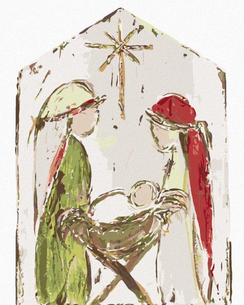 Paint by Numbers - NATIVITY SCENE MARY, JOSEPH AND JESUS II (HALEY