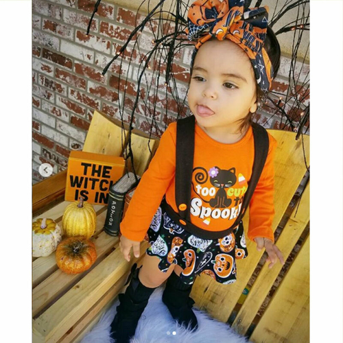 Pudcoco Autumn Infant kids Baby Girl Pumpkin Print