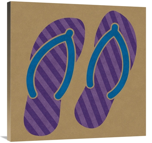 Global Gallery GCS-454906-3636-142 36 x 36 in. Summer Fun - Flip Flops