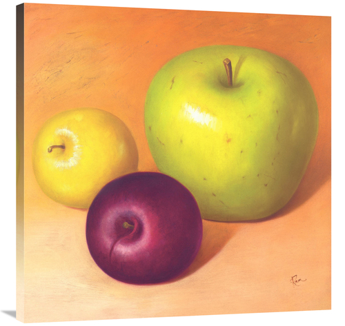 Global Gallery GCS-112931-3636-142 36 x 36 in. Two Apples & A Plum Art