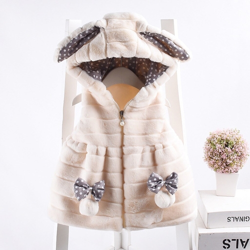Toddler Kids Baby Girls Rabbit Ear Bow Thick Warm
