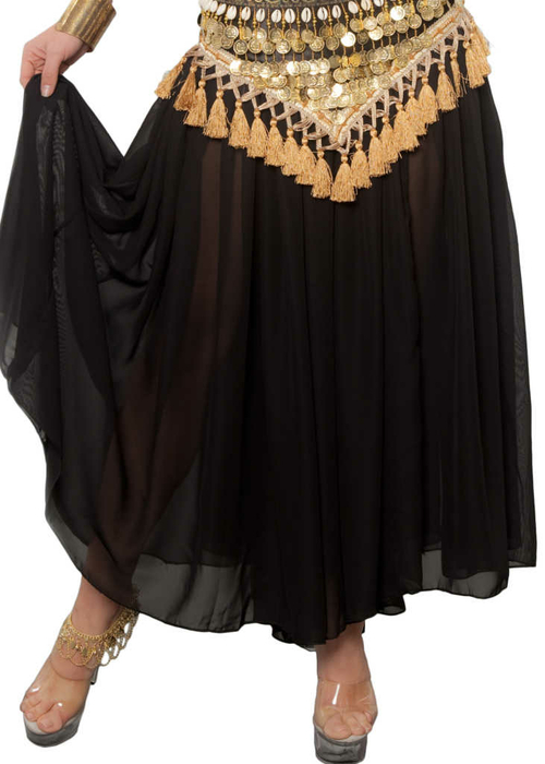 Western Fashion 528-BK Rayon Plain Skirt, Black