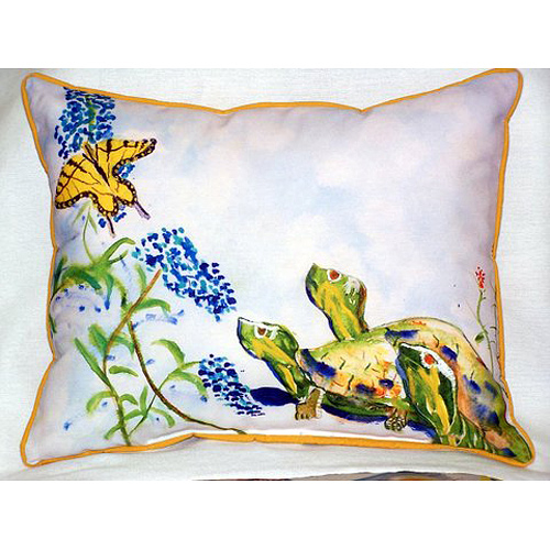 Betsy Drake HJ178 Turtles & Butterfly Large Indoor & Outdoor Pillow 16