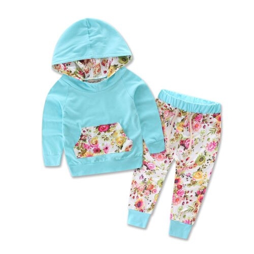 Floral Newbron Baby Girls Warm Hoodies Tops