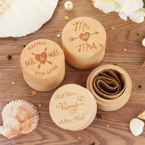 1Pcs Wood Ring Box Jewelry Holder Rustic Wedding