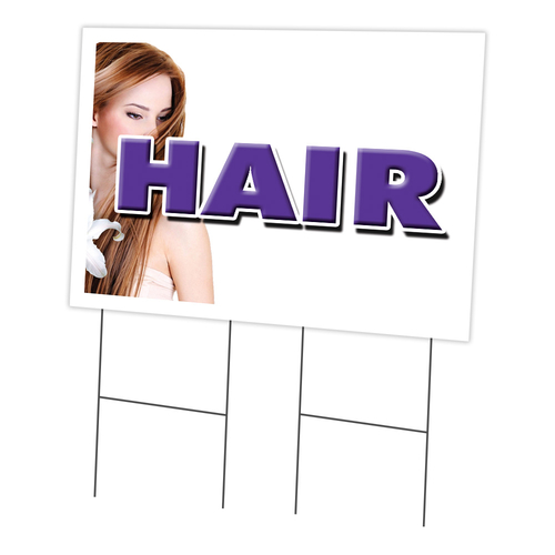 SignMission C-2436 Hair 24 x 36 in. Yard Sign & Stake - Hair