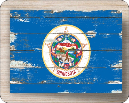 Minnesota  State Flag Distressed Art Mouse Pad