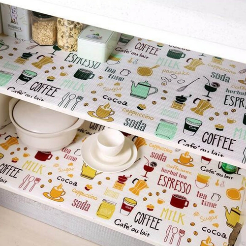 1 Roll Kitchen Table Mat Drawers Cabinet Shelf Liners Flamingo