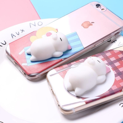 Cat Lover Phone Case with 3D Squishy Kitty Cat Paw