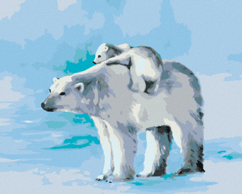 Paint by Numbers - POLAR BEAR AND BEAR CUB