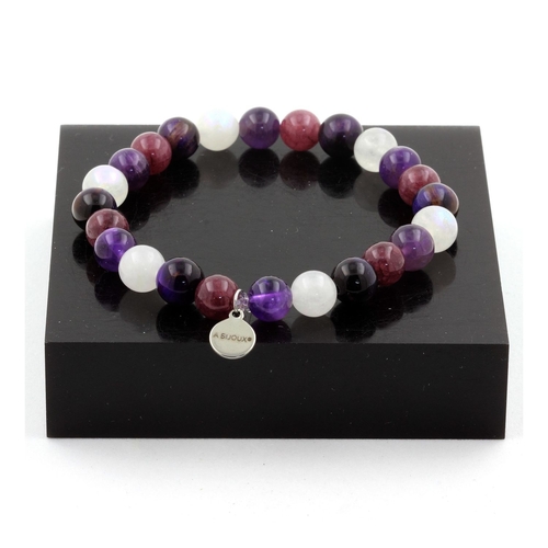 Purple Tiger's Eye + Amethyst + Moonstone + Lepidolite Bracelet