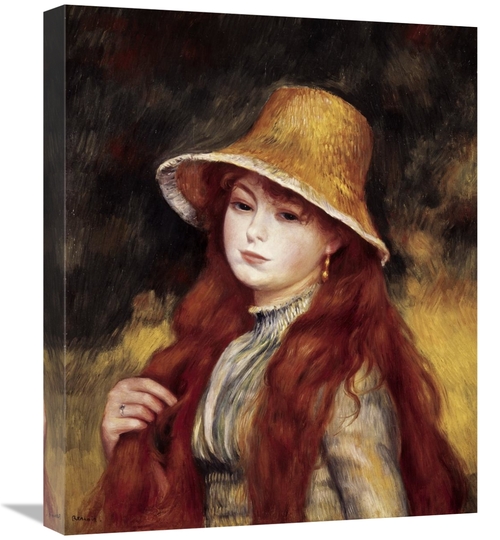 Global Gallery GCS-279700-22-142 22 in. Young Girl in a Straw Hat Art 