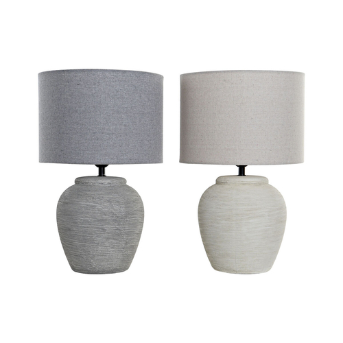 Desk lamp DKD Home Decor Grey Cream Porcelain 50 W 220 V 28 x 28 x 44
