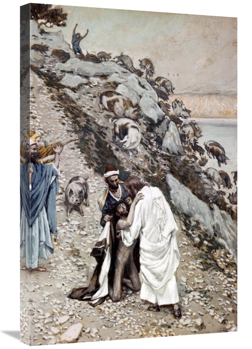 Global Gallery GCS-280521-30-142 30 in. Swine Driven Into the Sea Art 