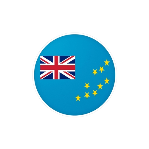 Autocollant rond Drapeau des Tuvalu en plusieurs tailles