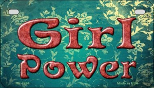 Smart Blonde MP-7994 7 x 4 in. Girl Power Novelty Metal Motorcycle Pla