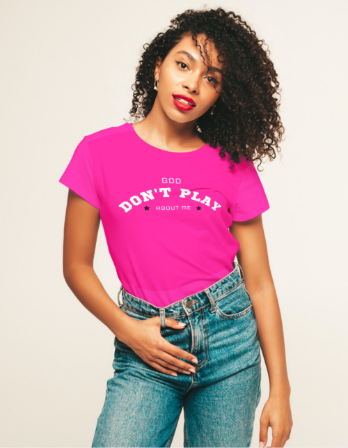 GOD DON'T PLAY ABOUT ME COLLAGE STYLE T-SHIRT